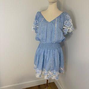 [Ramy Brook] NWT Blue Floral Mini Dress - Size Large